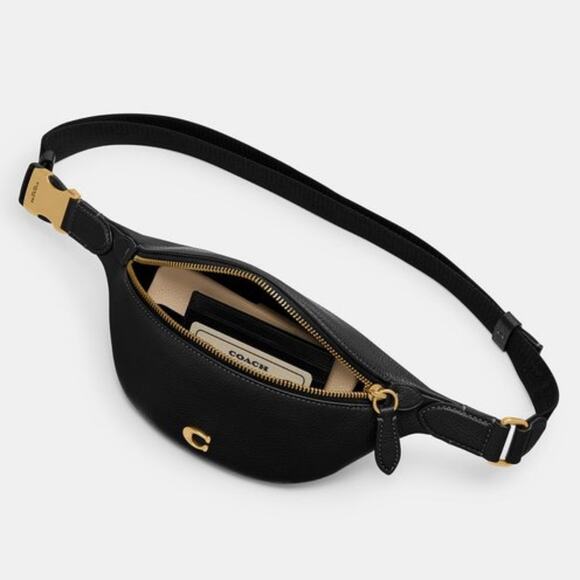 Coach NWT Essential Belt Bag Fanny Pack Black Leather RARE Discontinued CR507 - Picture 11 of 12